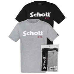 Pack De 2 Tee-shirt Schott Ras Du Cou