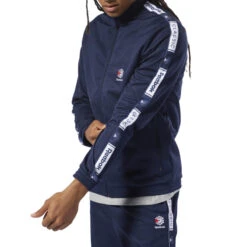 Sweat Reebok TAPED TRACK TOP -Hommes Vêtements Magasin veste de survetement reebok classics ref dt8148 3